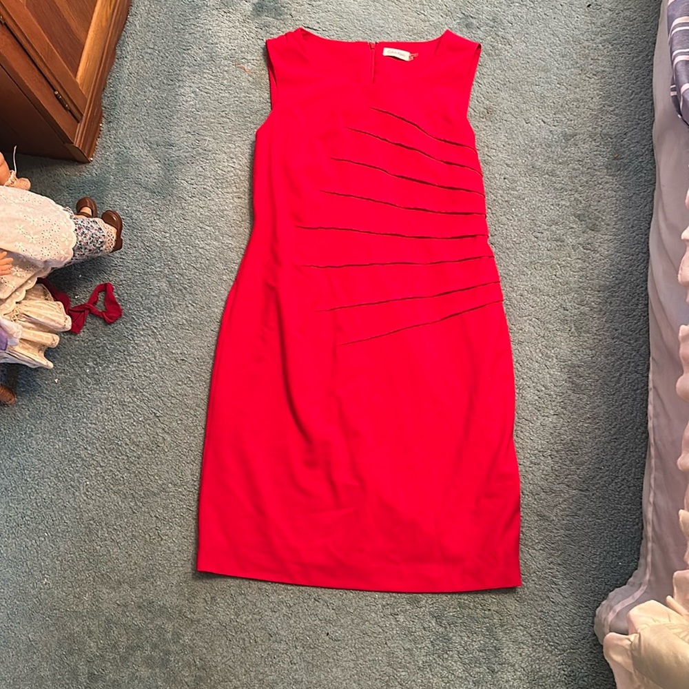Calvin Klein short red sleeveless dress